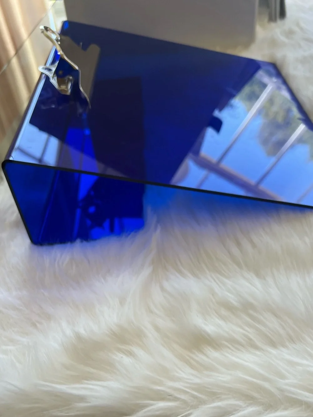 Blue Acrylic slantboard with Silver Clip teacher tool for kids